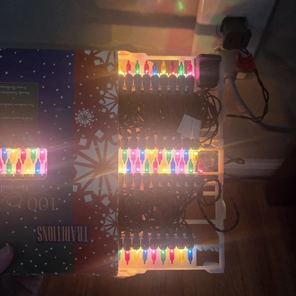 Vtg 100 Holiday Traditions Mini String Multi‎ Color Christmas Lights 46' Each